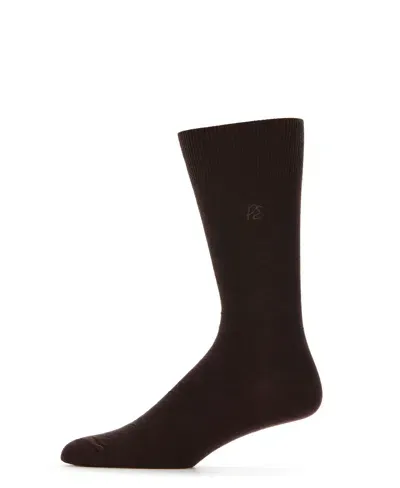 Perry Ellis Men's Diamond Stitch Logo Socks In Chocolate Torte,brown