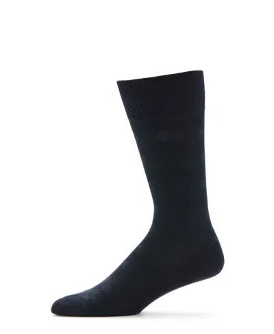 Perry Ellis Men's Diamond Stitch Logo Socks In Navy,blue