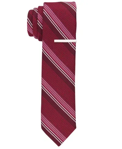 Perry Ellis Men's Griswell Stripe Tie In Burgundy,red