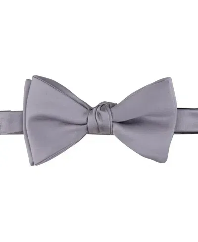 Perry Ellis Men's Large Pre-tied Bow Tie In Silver,gray