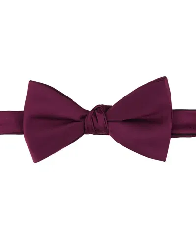 Perry Ellis Men's Large Pre-tied Bow Tie In Wine,red