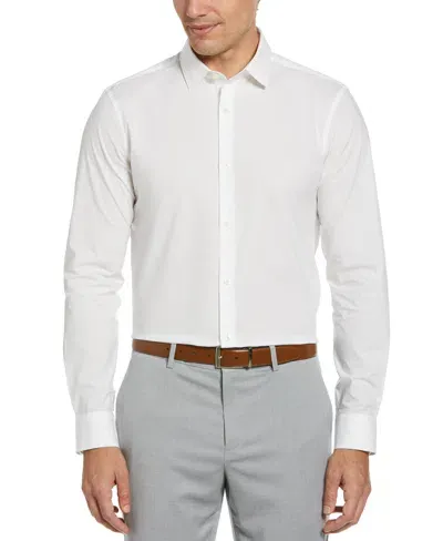 Perry Ellis Men's Luxury Cotton Poplin Dress Shirt In Bright White