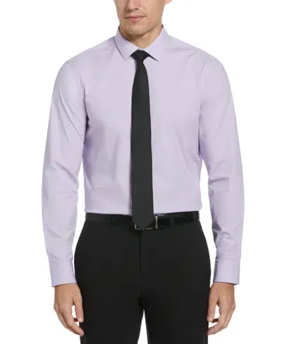 Perry Ellis Men's Luxury Cotton Poplin Dress Shirt In Pastel Lilac,purple