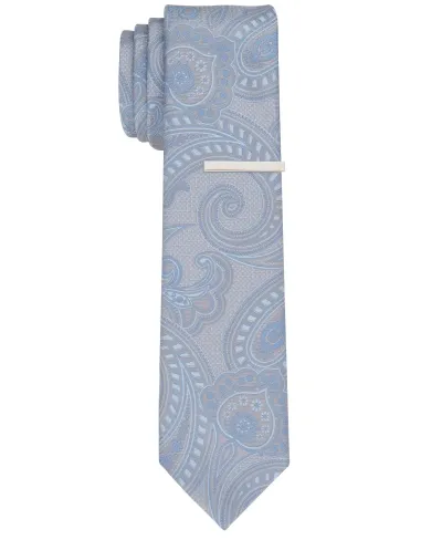 Perry Ellis Men's Mazzi Paisley Slim Tie In Silver,gray