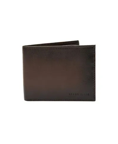 Perry Ellis Men's Michigan Slim Brown Bifold Wallet, Regular