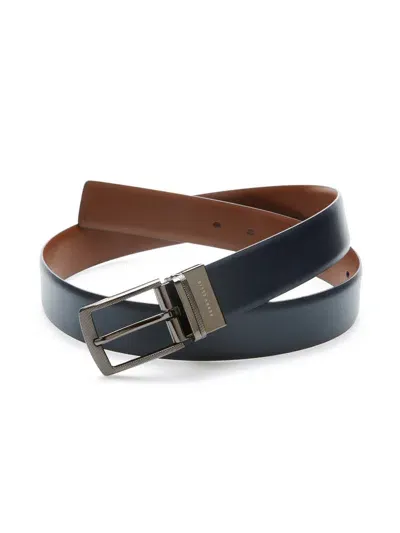 Perry Ellis Men's Reversible Leather Belt In Navy,blue