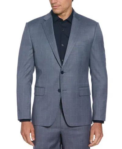 Perry Ellis Men's Classic Fit Plaid Suit Jacket In Gray Blue Plaid