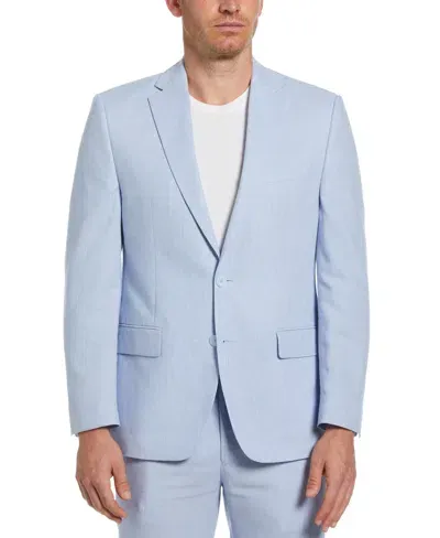 Perry Ellis Men's Slim Fit Linen Blend Suit Jacket In Light Blue