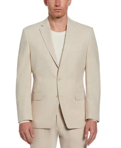 Perry Ellis Men's Slim Fit Linen Blend Suit Jacket In Light Tan,beige