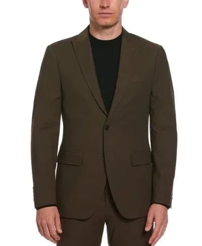 Perry Ellis Men's Slim Fit Peak Lapel Louis Suit Jacket In Mole,brown