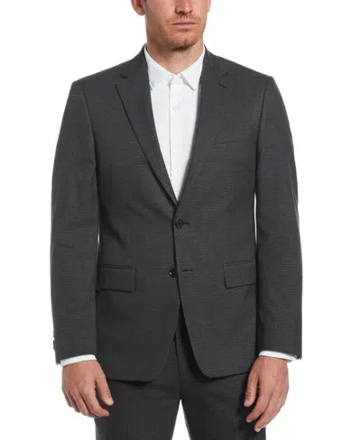 Perry Ellis Men's Slim Fit Notch Lapel Houndstooth Suit Jacket In Dark Charcoal,gray