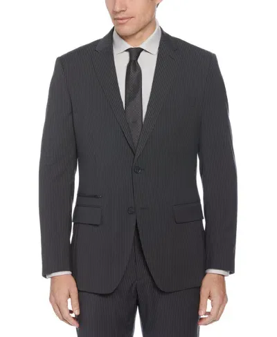 Perry Ellis Men's Slim Fit Pinstripe Suit Jacket In Dark Charcoal,gray