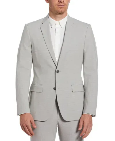 Perry Ellis Men's Slim Fit Subtle Micro Check Suit Jacket In Felt Grey,gray