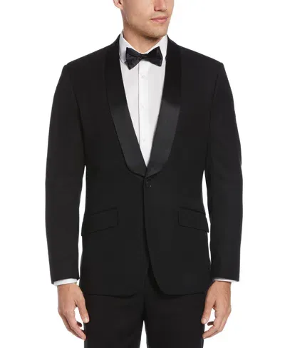 Perry Ellis Men's Slim Fit Textured Tuxedo Jacket In Black