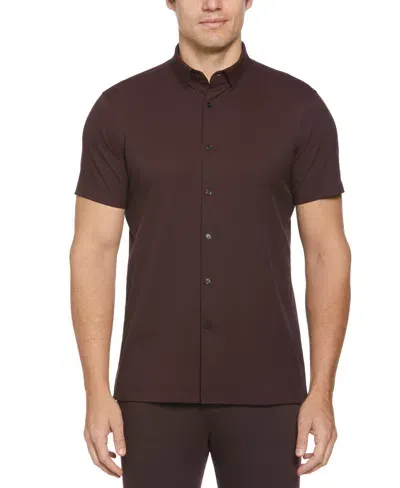 Perry Ellis Men's Slim Fit Total Stretch Solid Shirt In Port,red