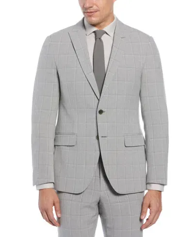 Perry Ellis Men's Slim Fit Windowpane Suit Jacket In Charcoal,gray