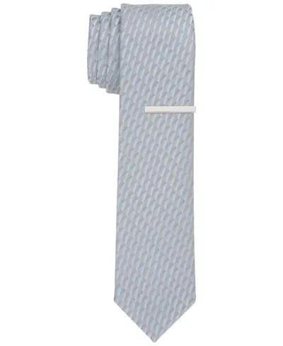 Perry Ellis Men's Spence Geo Slim Tie In Silver,gray