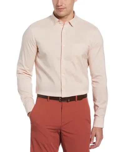 Perry Ellis Men's Tall Total Stretch Slim Fit Heather Shirt Pants In Peach Whip,orange