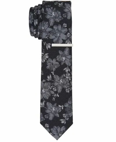 Perry Ellis Men's Tarner Floral Slim Tie In Black