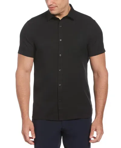 Perry Ellis Men's Total Stretch Slim Fit Solid Shirt In Black