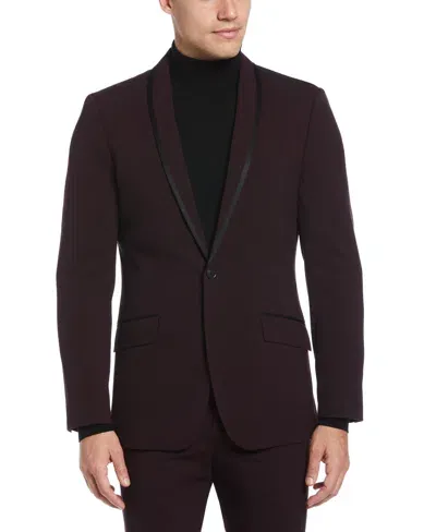 Perry Ellis Men's Very Slim Fit Tuxedo Jacket In Port,red