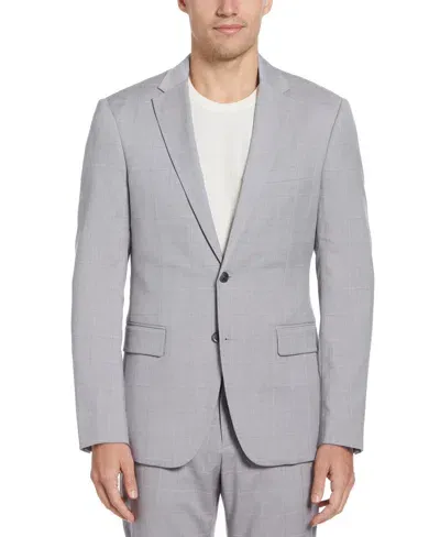 Perry Ellis Men's Windowpane Plaid Suit Jacket In Felt Grey,gray