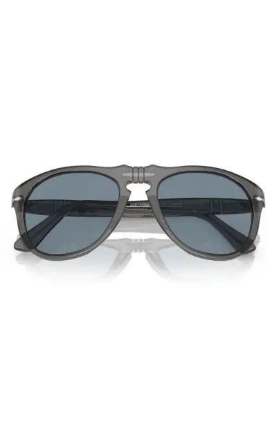 Persol 54mm Pilot Sunglasses In Transparent Grey