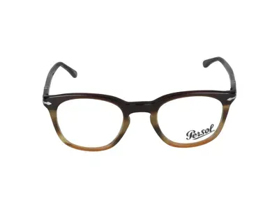 Persol Eyeglasses In Striated Brown