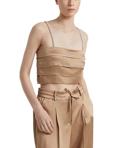 Peserico Camisole Top In Camel