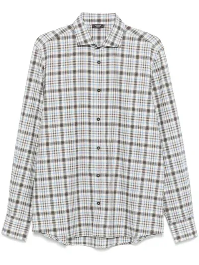 Peserico Checked Shirt In White