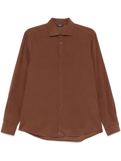 Peserico Corduroy Shirt In Brown