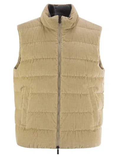 Peserico Down-filled Waistcoat In Honey