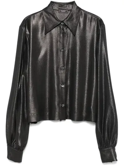 Peserico Laminated Shirt In Schwarz