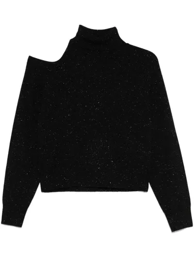 Peserico Lurex Sweater In Schwarz