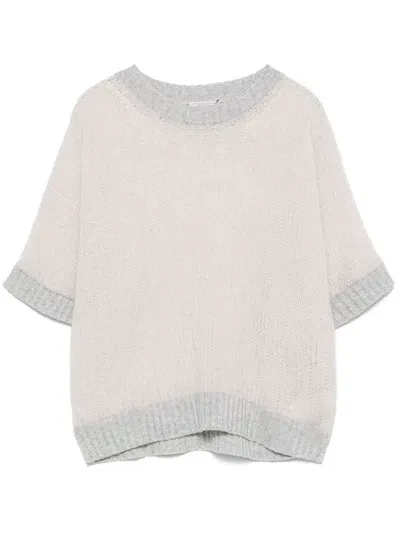 Peserico Metallic Sweater In Neutrals