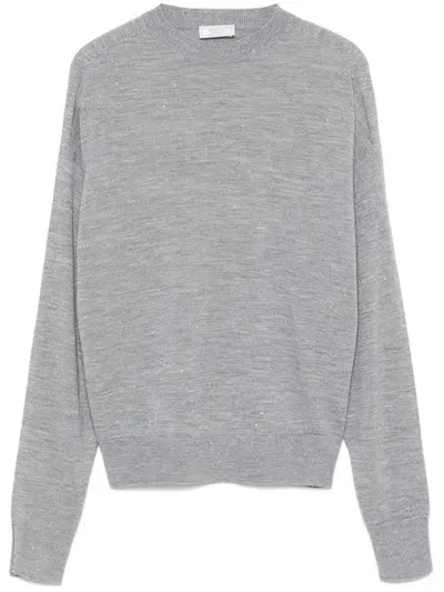 Peserico Metallic-threading Sweater In Grey