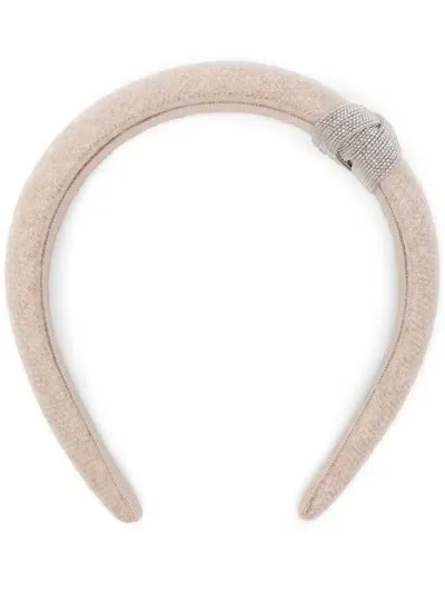 Peserico Punto Luce-trim Hair Band In Neutrals