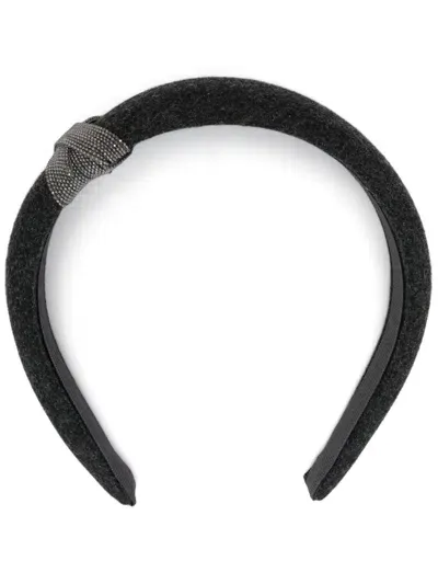 Peserico Punto Luce-trim Headband In Grey