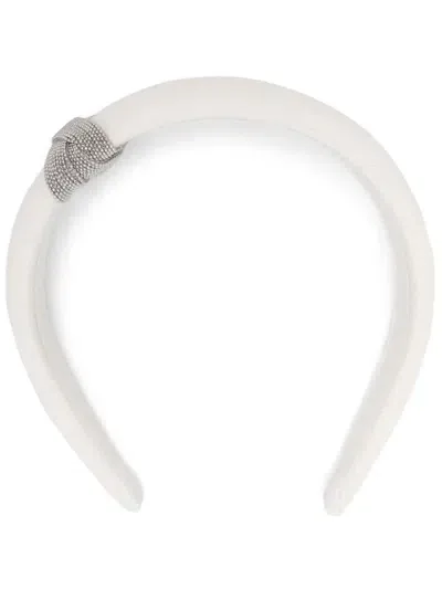 Peserico Punto Luce-trim Headband In White