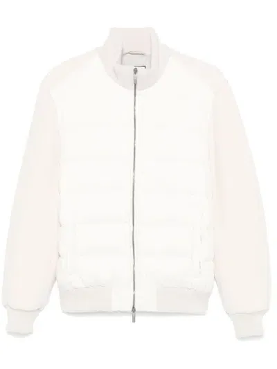 Peserico Quilted-panels Bomber Jacket In White