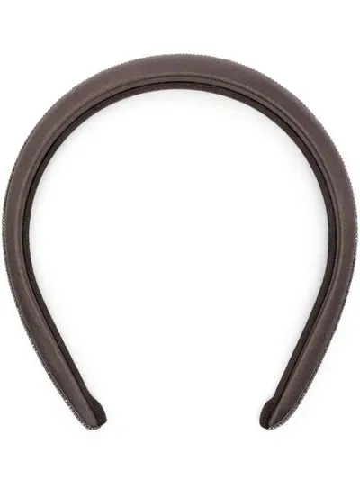 Peserico Satin Hair Band In Brown