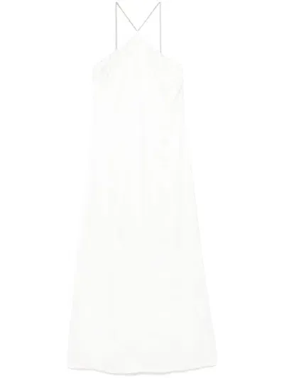 Peserico Satin Maxi Dress In White