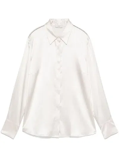 Peserico Satin Shirt In White