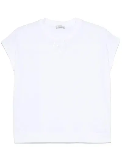 Peserico Sequin-embellished T-shirt In White