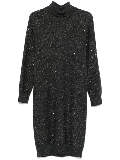 Peserico Sequinned Midi Dress In Black