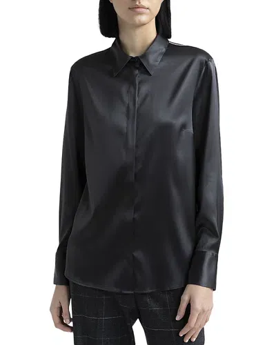 Peserico Silk Shirt In Graphite