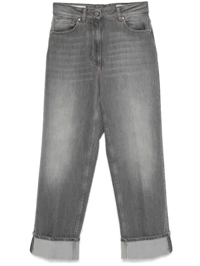 Peserico Straight-leg Jeans In Grey