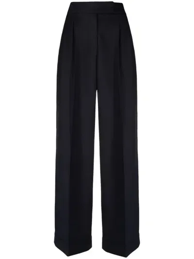 Peserico Stretch Wool Trousers In Basalt Blue