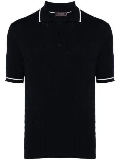 Peserico Striped-edge Polo Shirt In Blue