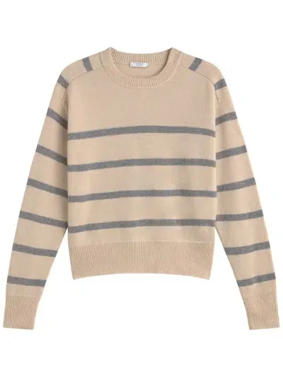 Peserico Striped Long-sleeve Jumper In Neutrals